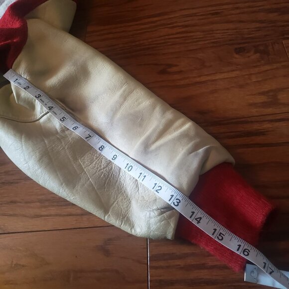 Vintage‎ DeLong Men's RED Lettermans Wool Leather Varsity Jacket USA Size 44 "M" - Picture 11 of 16